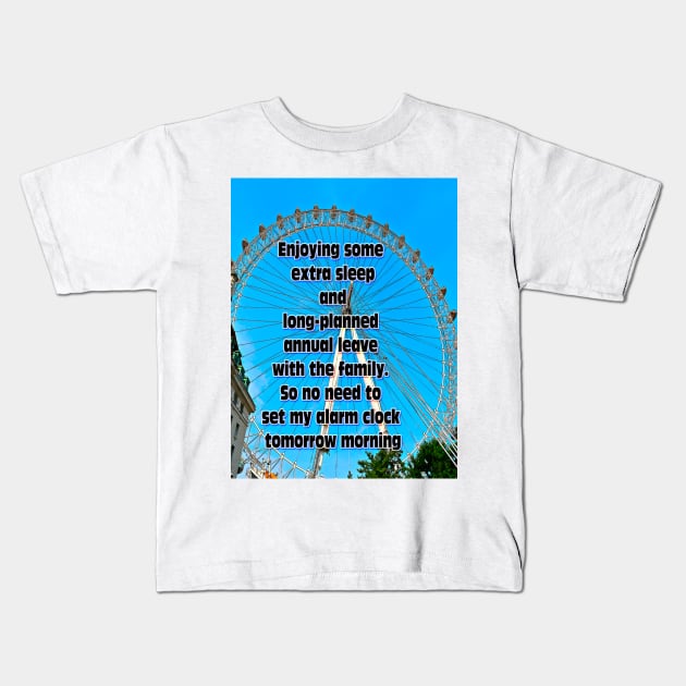 Enjoying long planned holiday vacation Kids T-Shirt by fantastic-designs